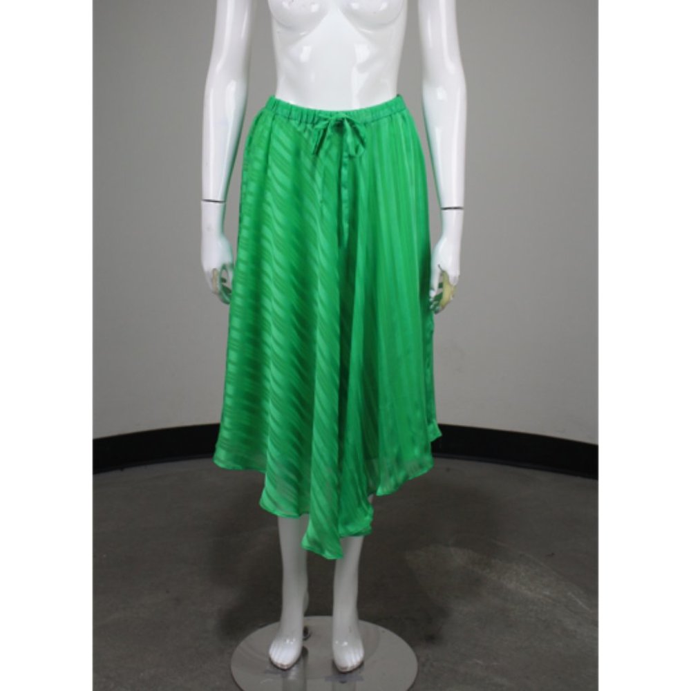 Sunday in Brooklyn green asymmetrical satin skirt